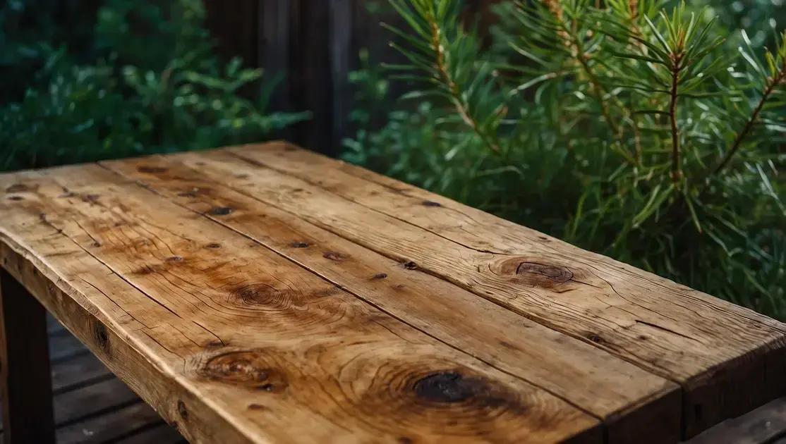 Acabamento encerado natural em móveis rústicos de pinus reciclado