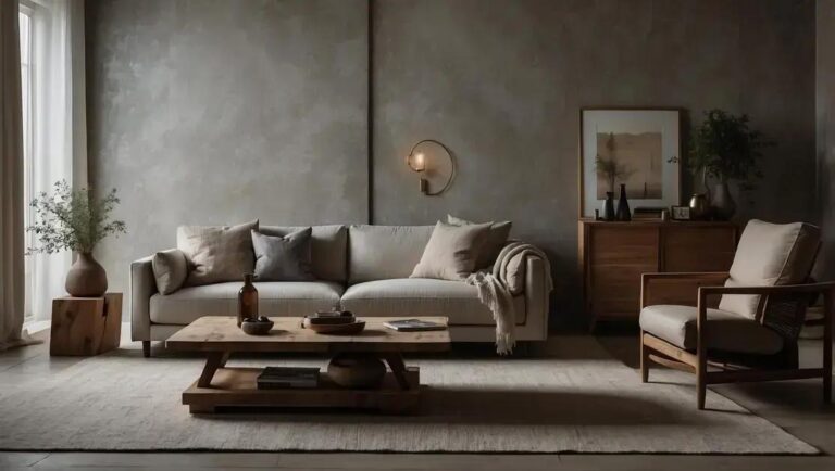 Ambientes minimalistas com móveis rústicos de acabamento fosco claro