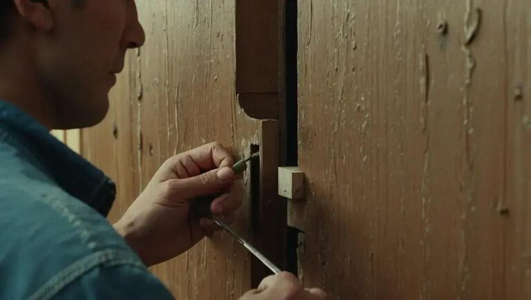 Reparo de portas rachadas de madeira de demolição com massa caseira