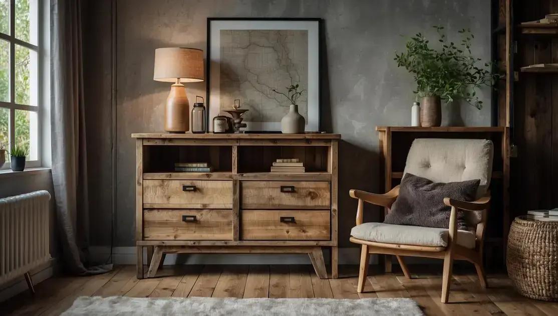 Restauração artesanal de armários rústicos em madeira de demolição pinus