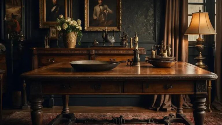 Restauração artesanal de mesas antigas com acabamento encerado natural