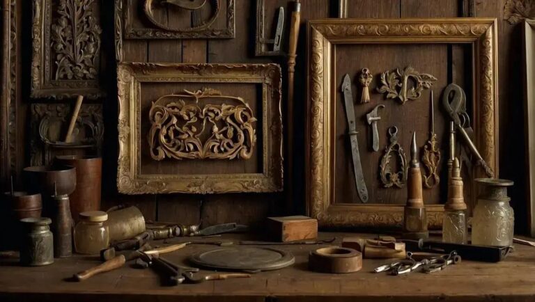 Restauração de molduras antigas com detalhes entalhados à mão