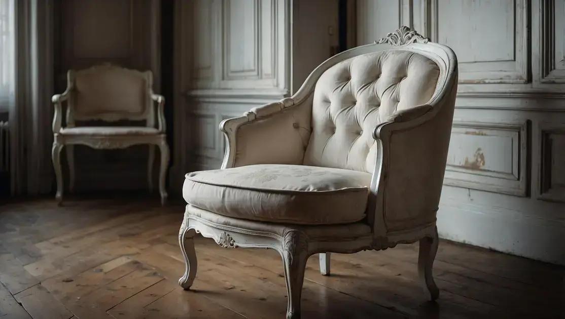 Restauro artesanal de cadeiras antigas com tinta pátina branca