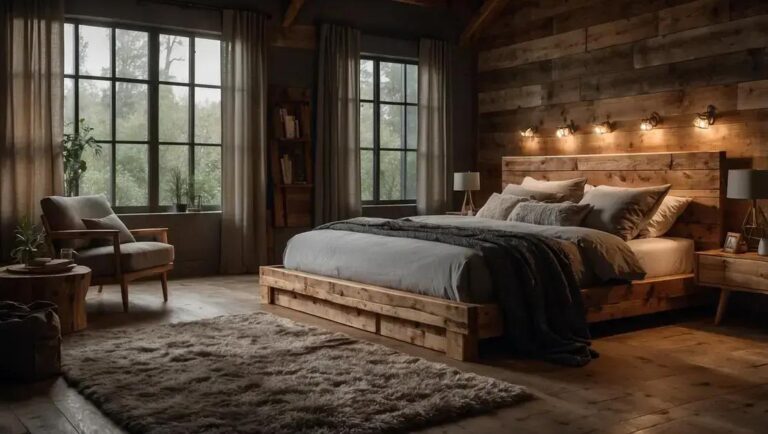 Criação e design de cabeceiras de cama rústicas com iluminação embutida quente