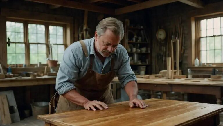 Restauração artesanal de mesas coloniais com seladora à base de água