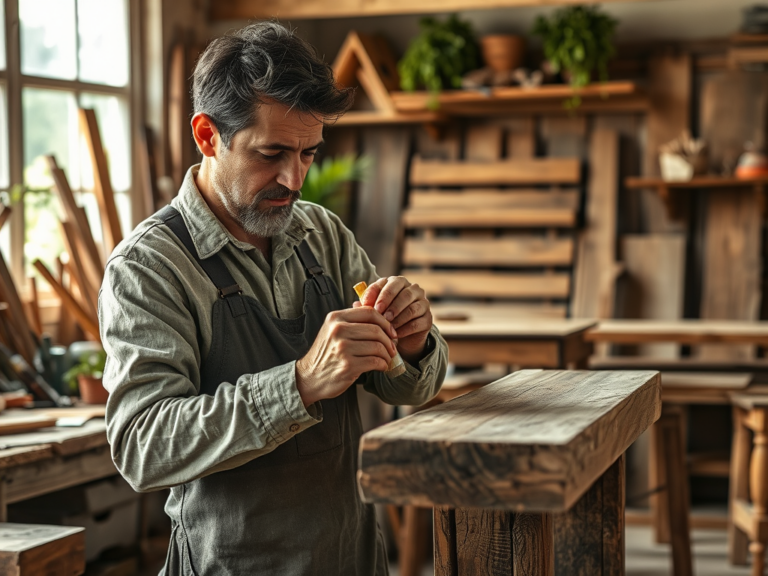 Restauração artesanal de móveis rústicos utilizando colas orgânicas de origem vegetal